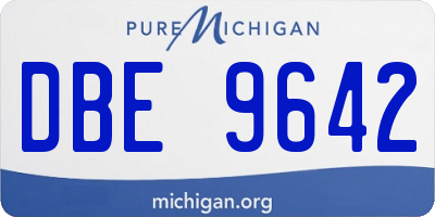 MI license plate DBE9642