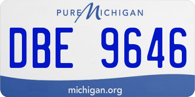 MI license plate DBE9646