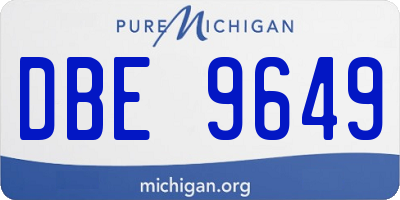 MI license plate DBE9649