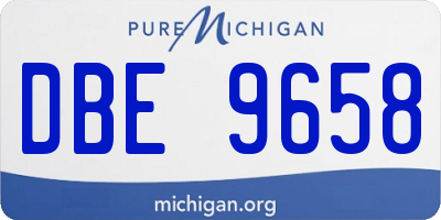 MI license plate DBE9658