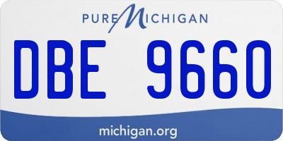 MI license plate DBE9660