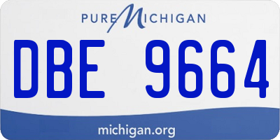 MI license plate DBE9664
