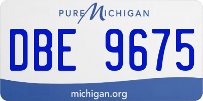 MI license plate DBE9675