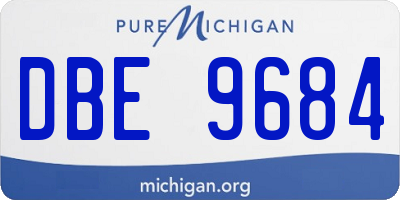 MI license plate DBE9684