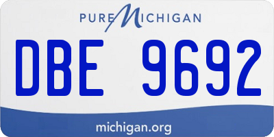 MI license plate DBE9692