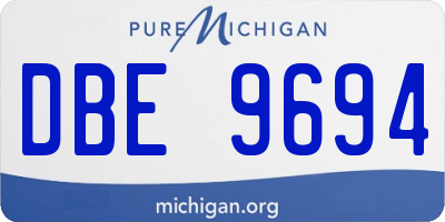 MI license plate DBE9694