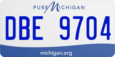 MI license plate DBE9704