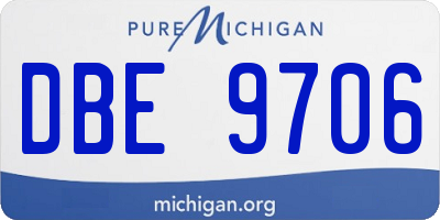MI license plate DBE9706