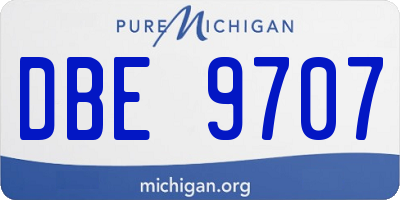 MI license plate DBE9707