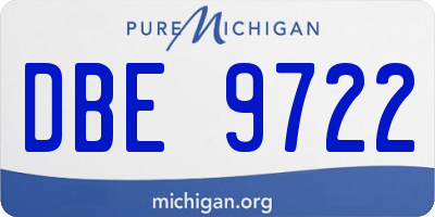 MI license plate DBE9722