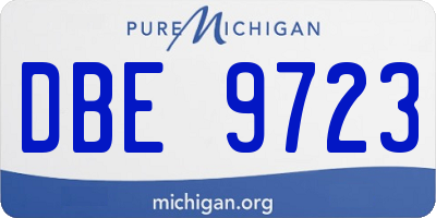 MI license plate DBE9723