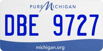 MI license plate DBE9727