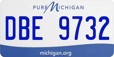MI license plate DBE9732