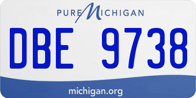 MI license plate DBE9738