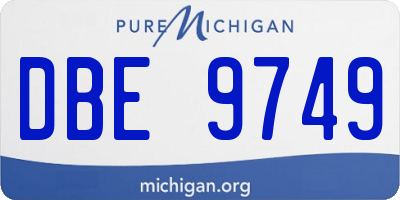 MI license plate DBE9749