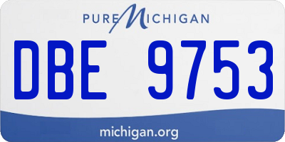 MI license plate DBE9753