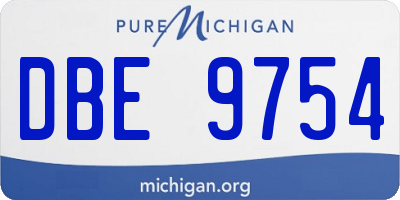 MI license plate DBE9754
