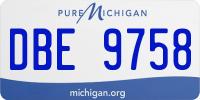 MI license plate DBE9758