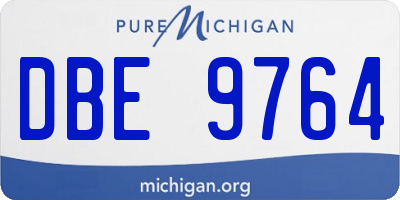 MI license plate DBE9764