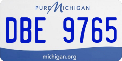 MI license plate DBE9765