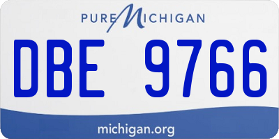 MI license plate DBE9766