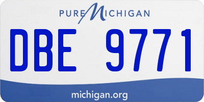 MI license plate DBE9771