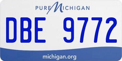 MI license plate DBE9772