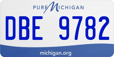 MI license plate DBE9782