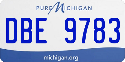 MI license plate DBE9783