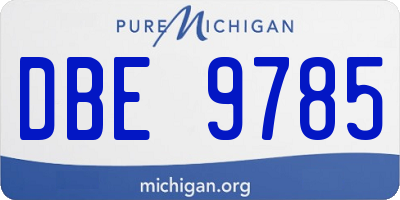 MI license plate DBE9785
