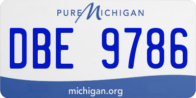 MI license plate DBE9786
