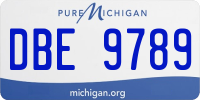 MI license plate DBE9789
