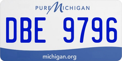 MI license plate DBE9796