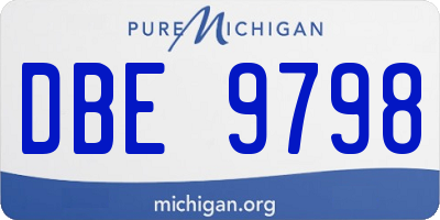 MI license plate DBE9798
