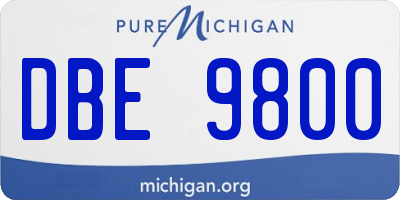 MI license plate DBE9800