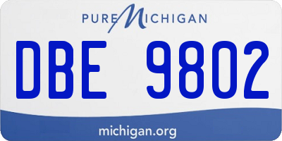 MI license plate DBE9802