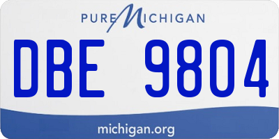 MI license plate DBE9804