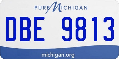 MI license plate DBE9813