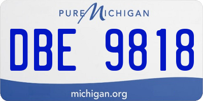 MI license plate DBE9818