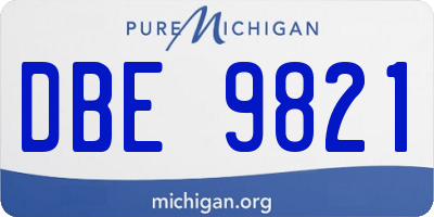 MI license plate DBE9821