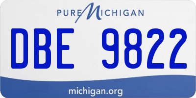 MI license plate DBE9822