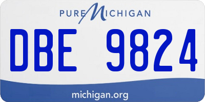 MI license plate DBE9824