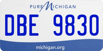 MI license plate DBE9830