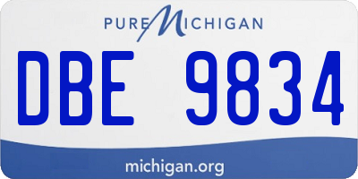 MI license plate DBE9834