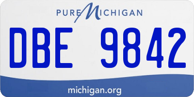 MI license plate DBE9842