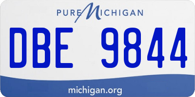 MI license plate DBE9844