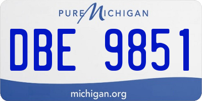 MI license plate DBE9851