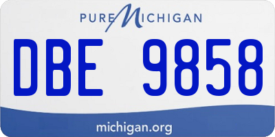 MI license plate DBE9858