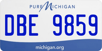 MI license plate DBE9859