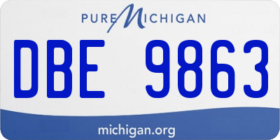 MI license plate DBE9863